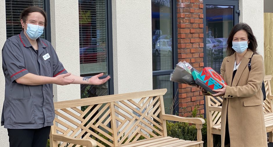 Cheadle Manor Care Home residents gifts on Random Acts of Kindness Day