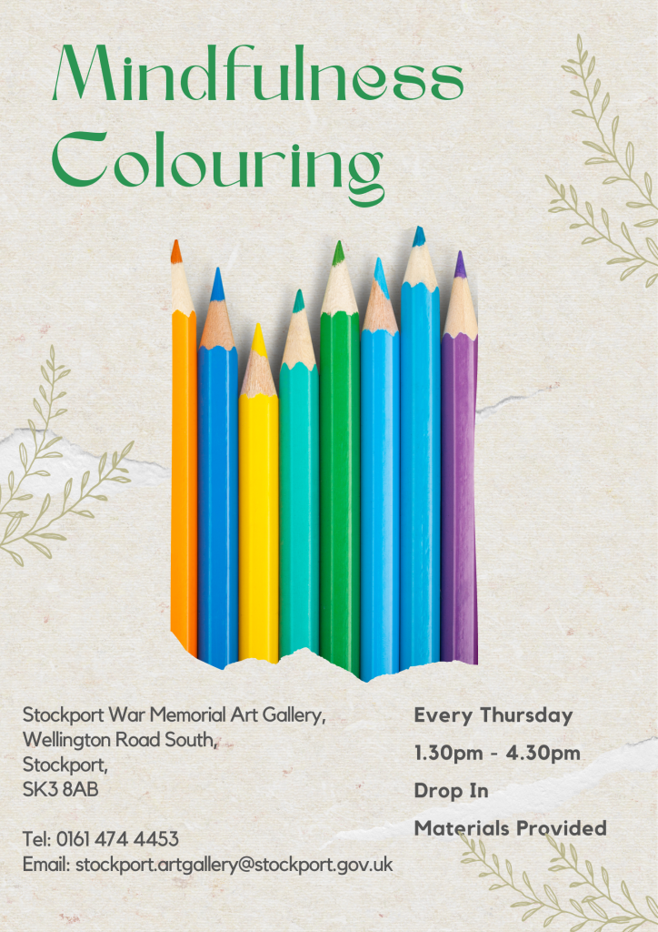 Mindfulness colouring for adults one stockport